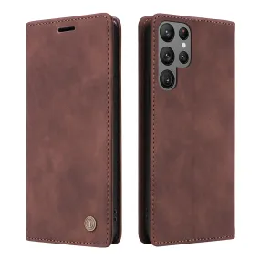 006 Series For Samsung Galaxy S23 Ultra Leather Case Phone Wallet Cover with Sucker Closure