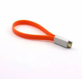 0.23 m Micro USB Cable (Compatible with Power bank, Orange, One Cable)