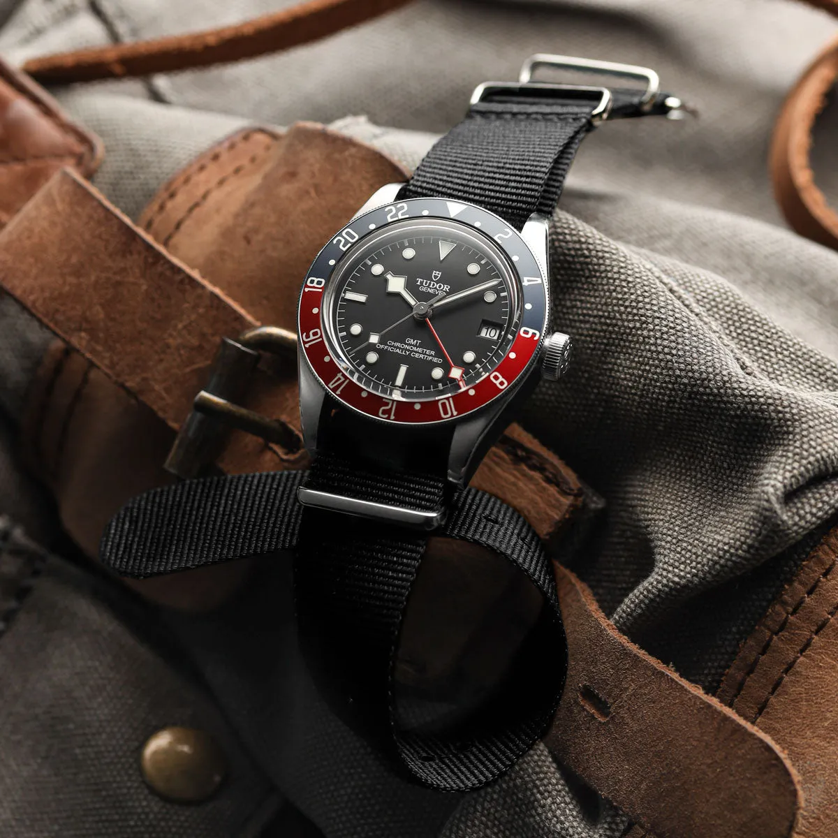 1973 British Military Watch Strap: CADET - Combat Black, Polished