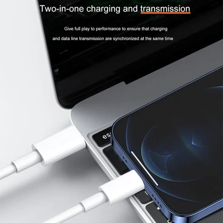 1m 12W USB-C to 8 Pin PD Fast Charging Cable - Quick Charge and Durable Design