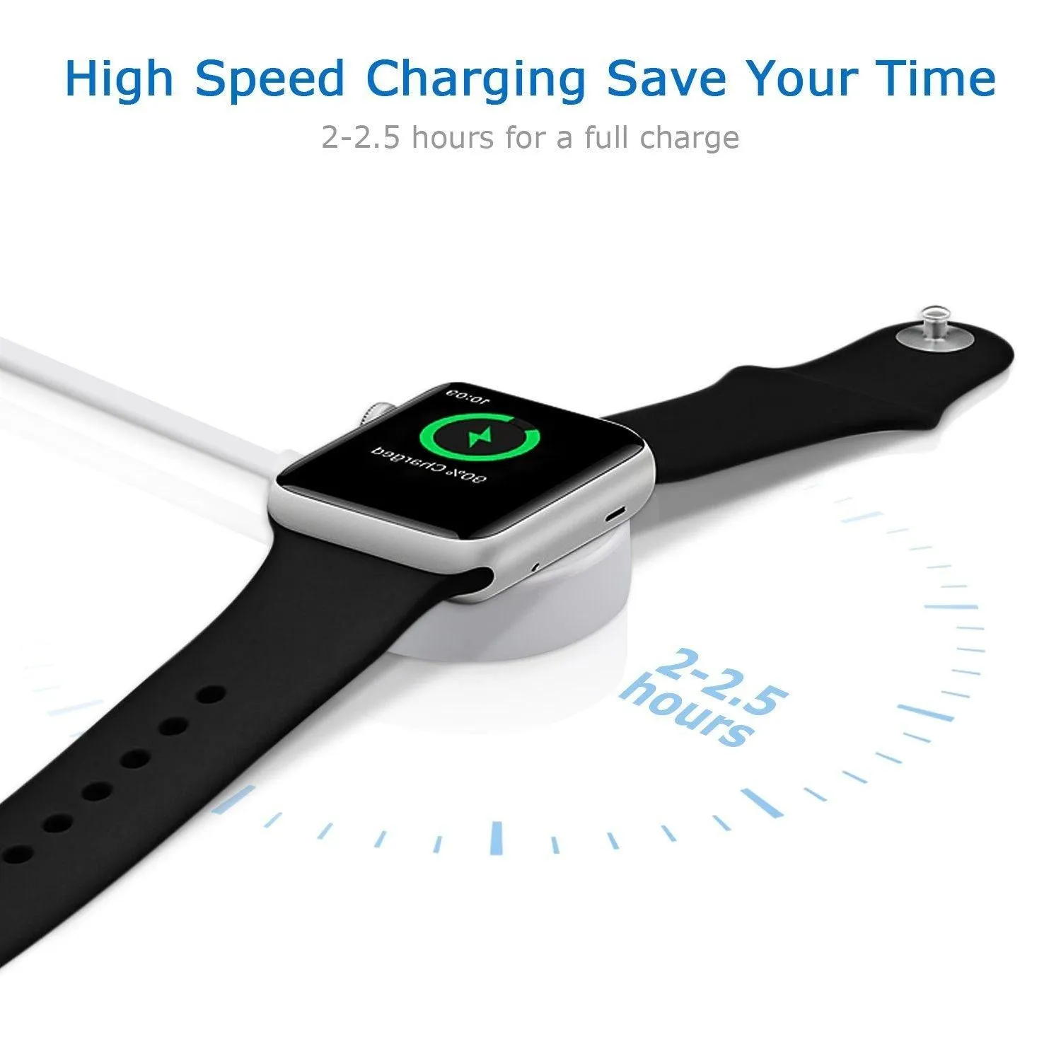 1m Fast Wireless Charging Cable for Apple Watch (All Models n Sizes)