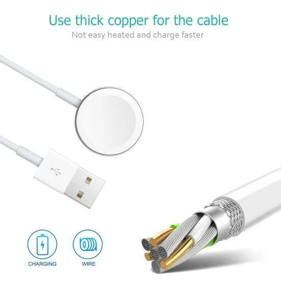 1m Fast Wireless Charging Cable for Apple Watch (All Models n Sizes)