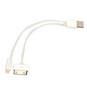 2 in 1 30 Pin and Apple 8 Pin Male to USB Sync and Charge Cable (18CM,White) for iPhone 6 iPhone 6 Plus