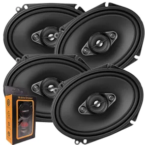 2 Pairs of Pioneer 5x7/ 6x8 Inch 4-Way 350 Watt Car Audio Speakers | TS-A6880F (4 Speakers)   Free Gravity Mobile Bracket Holder