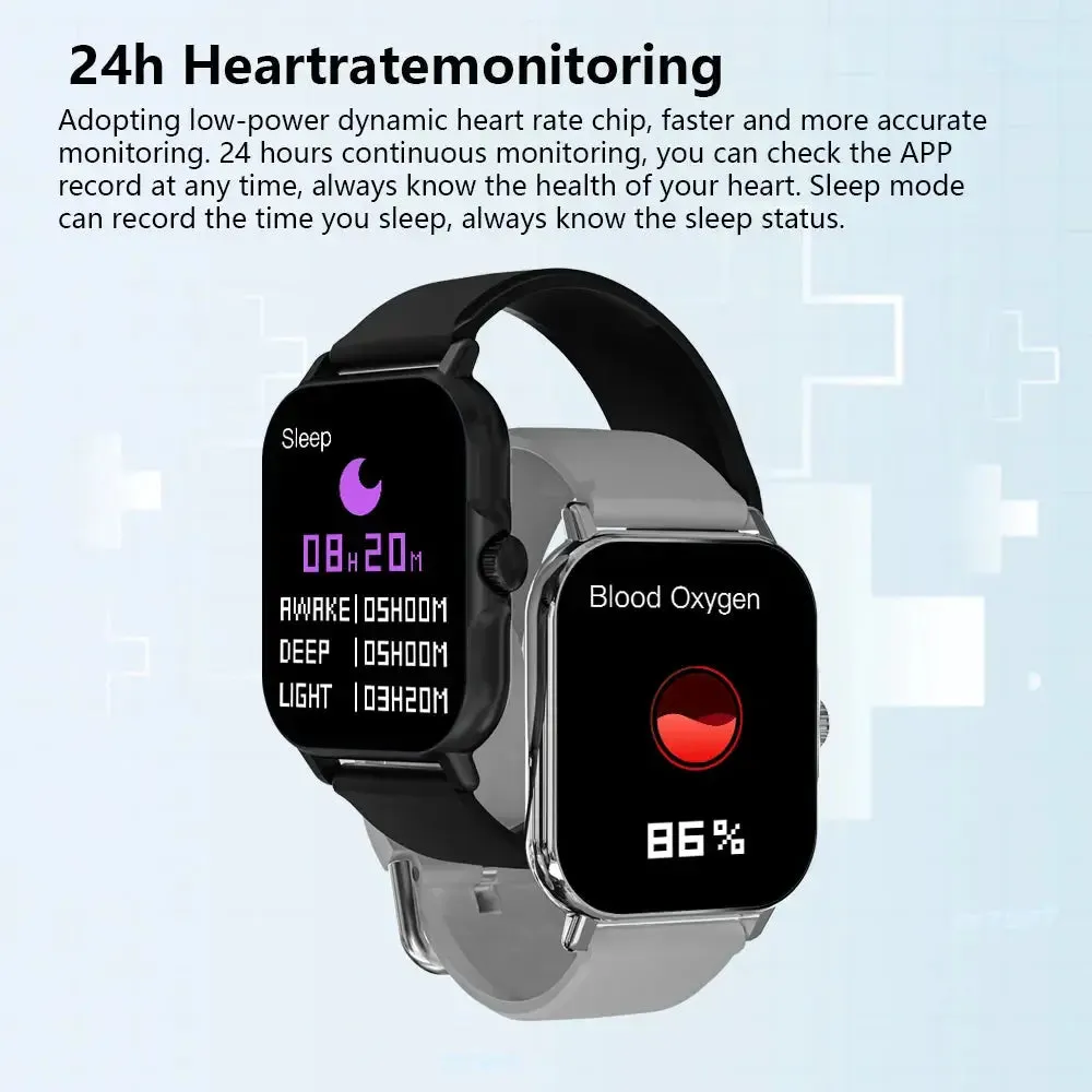 2024 Smart Watch H6 1.73' Full Touch Screen Sports Fitness Watch Bluetooth Call Health Monitoring Men Women Smart Watch Gift