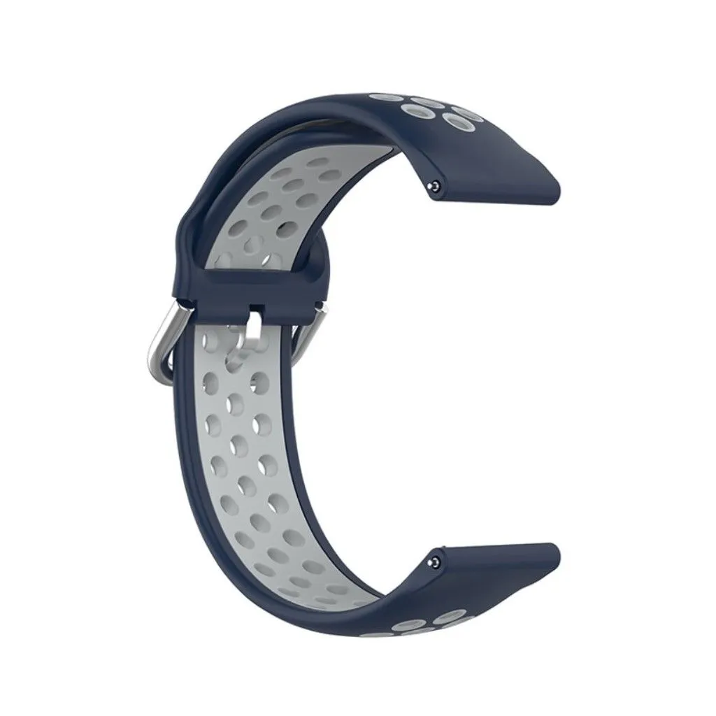 20mm bi-color silicone watch strap for Samsung watch - Midnight Blue / Grey