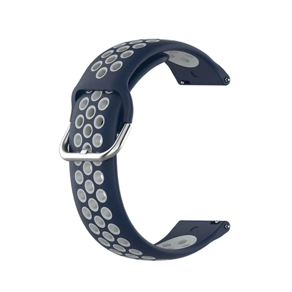 20mm bi-color silicone watch strap for Samsung watch - Midnight Blue / Grey