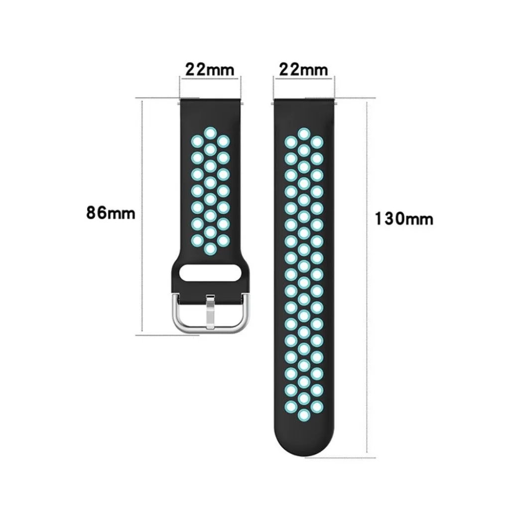 20mm bi-color silicone watch strap for Samsung watch - Midnight Blue / Grey