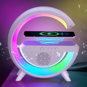 3-in-1 Multi-Function LED Night Lamp with Bluetooth Speaker, Wireless Charging, for Bedroom for Music, Party and Mood Lighting - Perfect Gift for All Occasions  bluetooth speaker (Media Player)