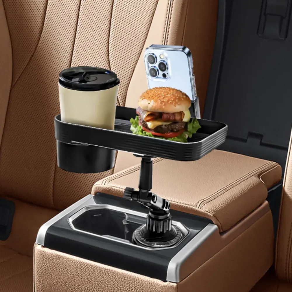 360 Degree Rotatable Car Cup Holder Food Tray