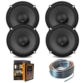 (4) J-B-L GTO629 Premium 180W 6-1/2" Co-Axial Speaker   with 18 Gauge 100 FT Speaker Wire and Free Mobile Holder