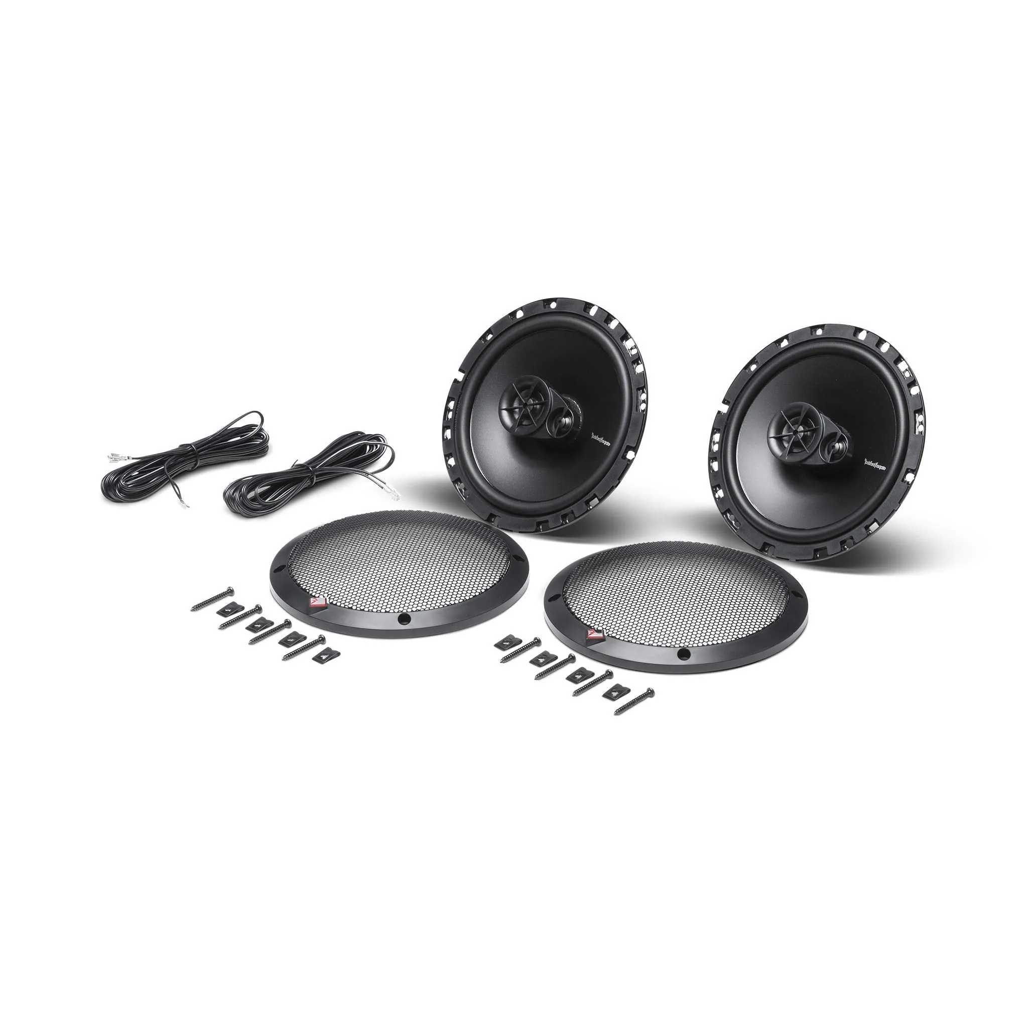 (4) R165X3 Prime 6.5-Inch Full-Range 3-Way Coaxial Speaker with 18 Gauge 100 FT Speaker Wire and Free Mobile Holder