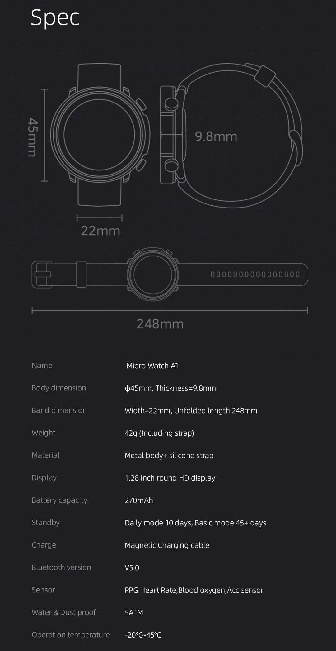 45mm Smartwatch Global Version