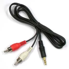 50Ft 3.5mm Stereo Plug to 2xRCA-M Cable