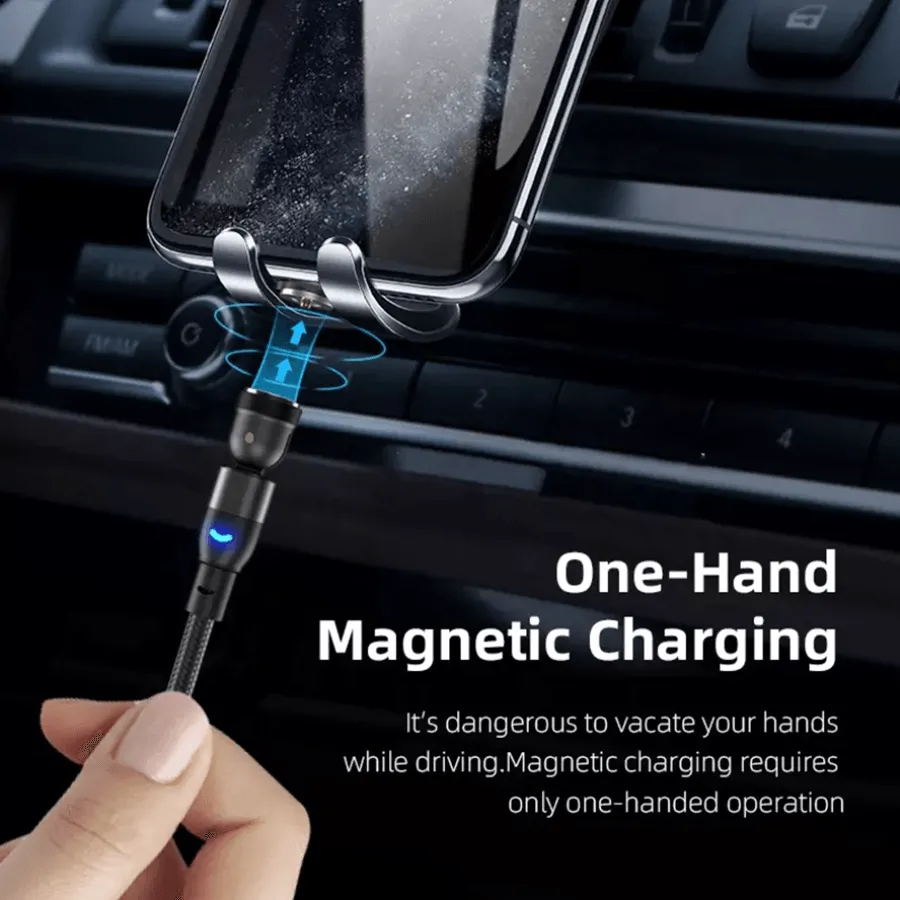 540 Degree Rotation 3-in-1 Magnetic Charging Cable (1m)