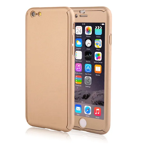 6 7 360 Case Full Body Coverage Coque Phone Cases for iPhone 5 5s SE 6 6s 7 Plus Hard PC Protective Cover Free Clear Screen Film