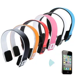 6 Colors 2.4G Wireless Bluetooth V3.0 EDR stereo Headset Headphone with Mic for iPhone iPad Smartphone Tablet PC