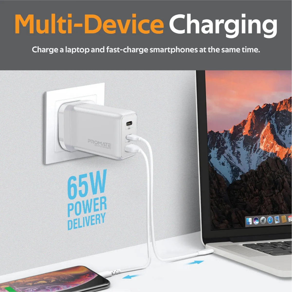 65W Power Delivery GaNFast™ Charging Adaptor