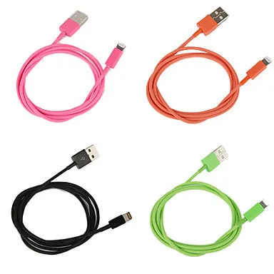 8 Pin Colorful Charge and Data Flat Cable for iPhone 6 iPhone 6 Plus iPhone 5, iPad Mini,iPad4,iPod(100cm-Length)