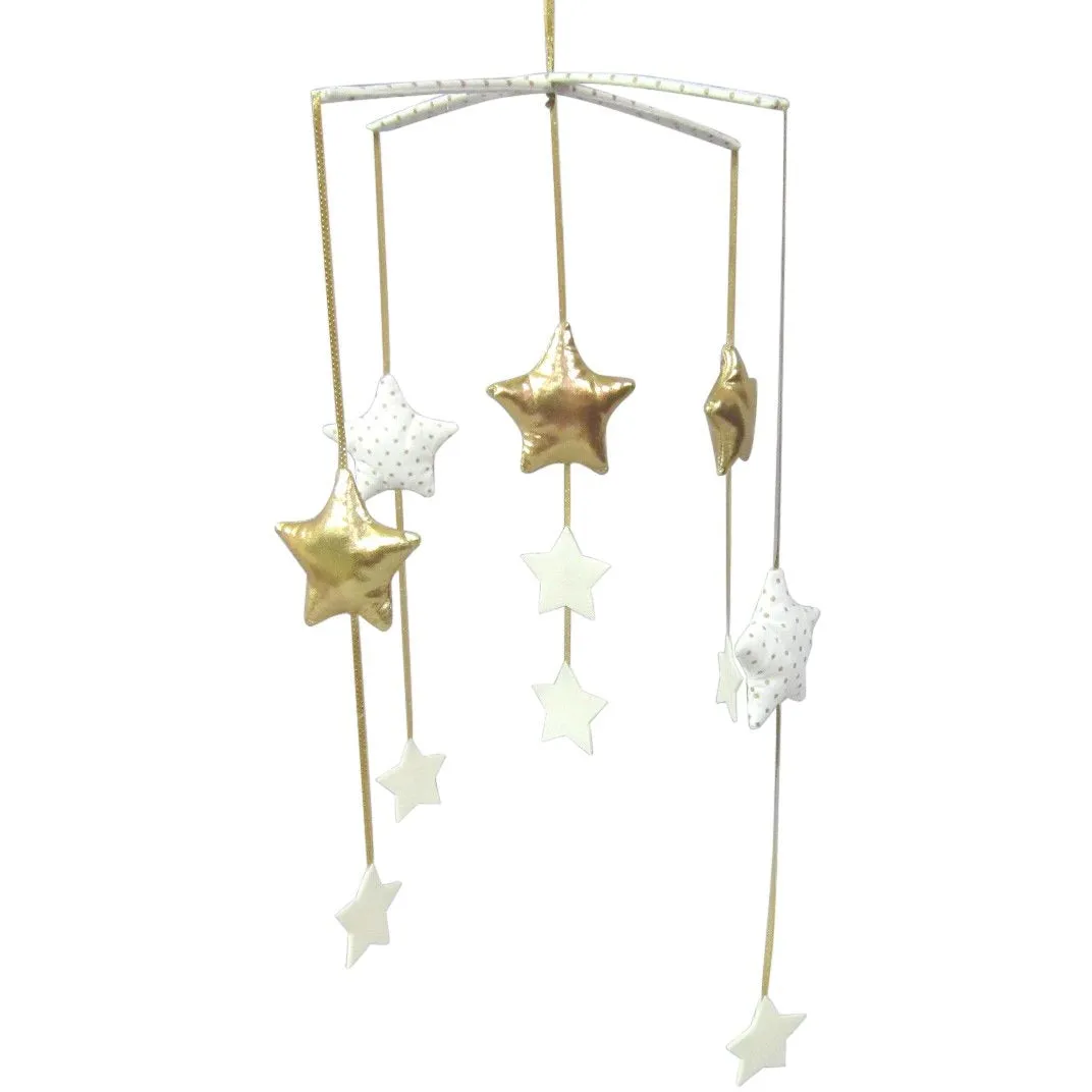 Alimrose - Falling Star Baby Mobile - Gold & Ivory