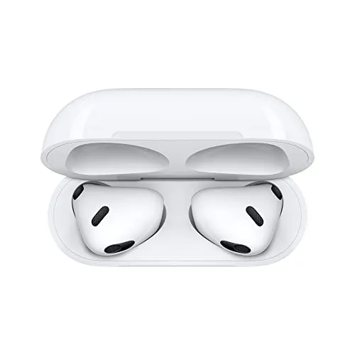 Apple AirPods (3rd Generation) Wireless Earbuds with Lightning Charging Case. Spatial Audio, Sweat and Water Resistant, Up to 30 Hours of Battery Life. Bluetooth Headphones for iPhone