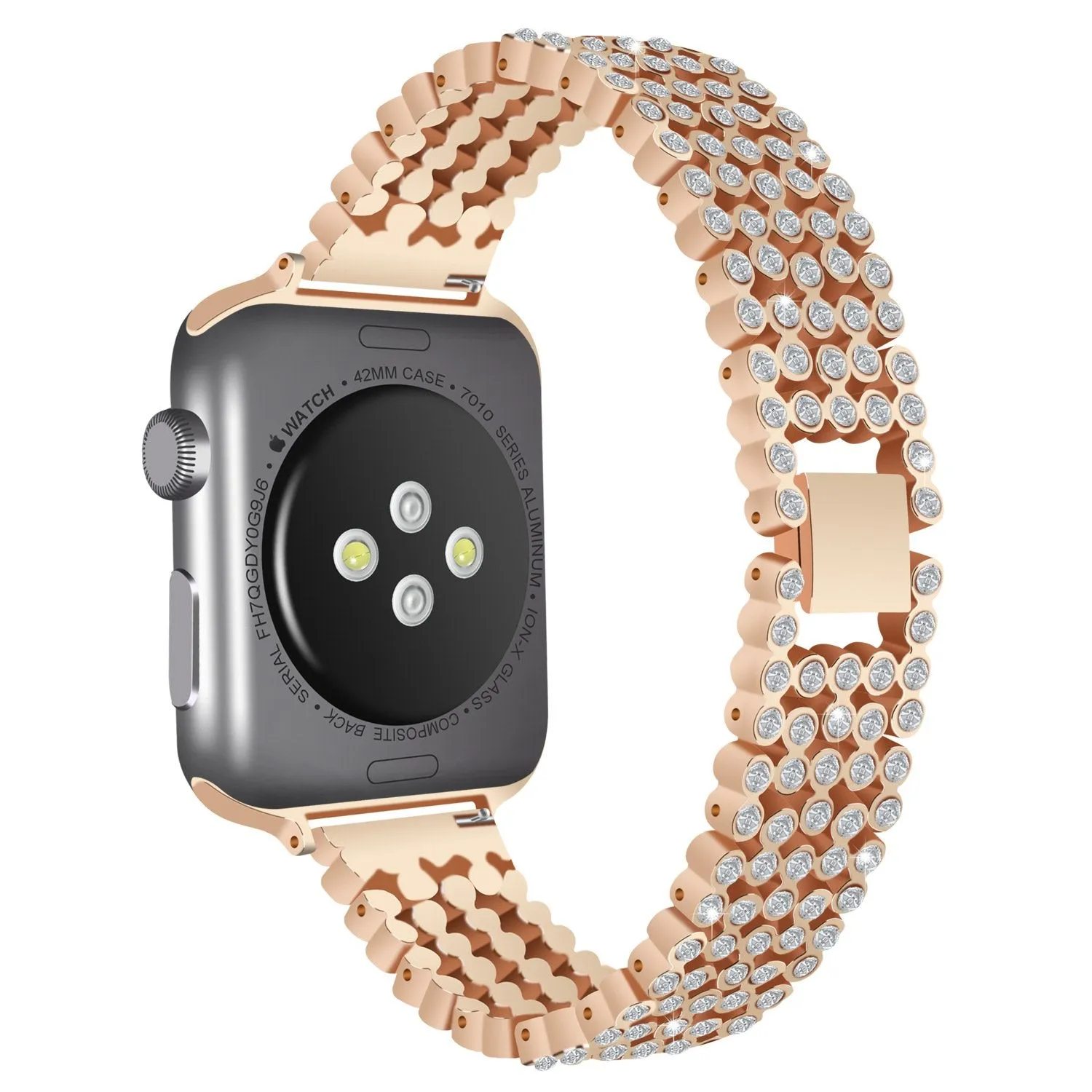 Apple Watch 41mm / 40mm / 38mm | Metal Rhinestone Diamond Stainless Steel Replacement Band |Gold