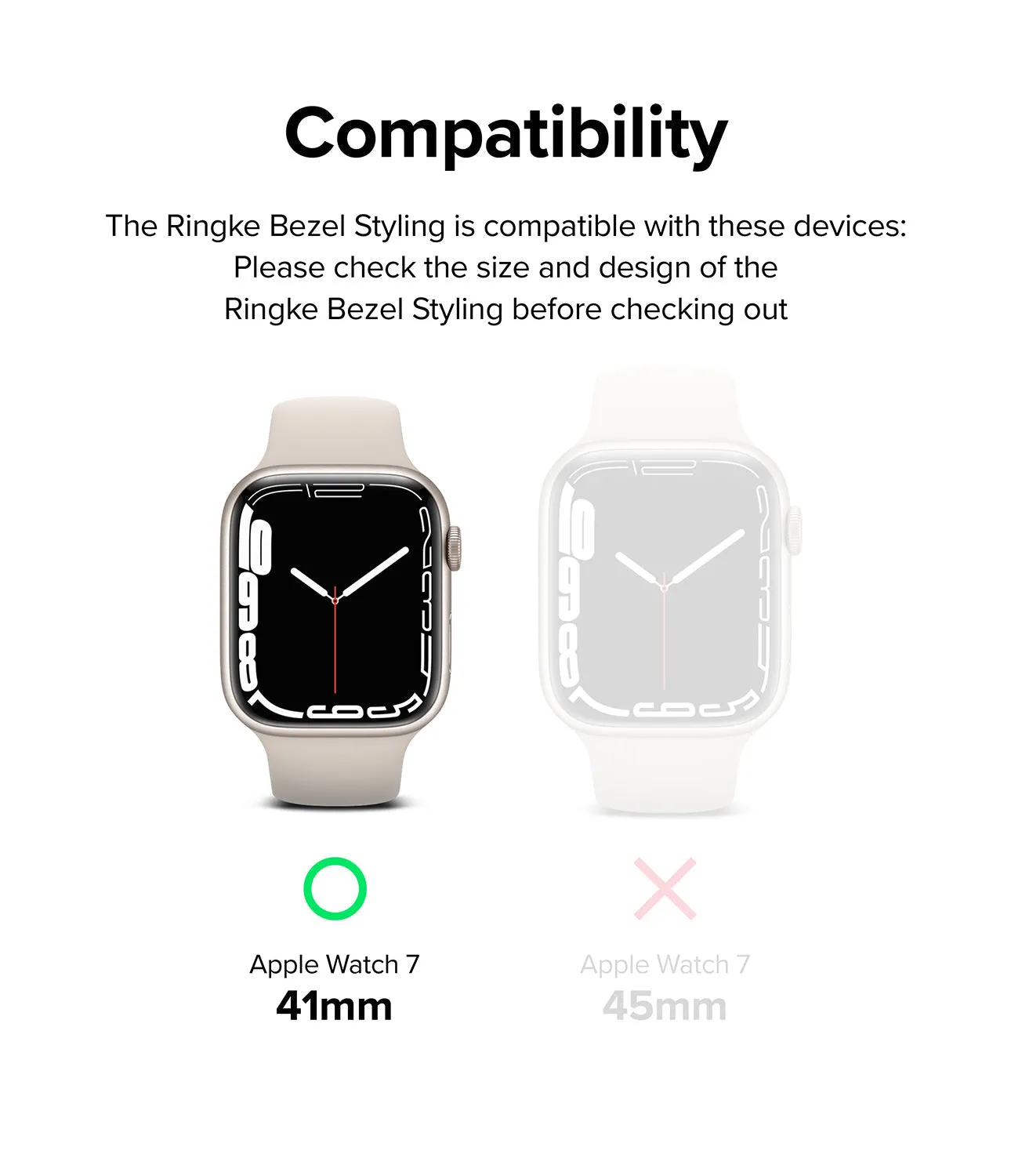 Apple Watch 8 / 7 41mm | Bezel Styling| Silver (41-09)