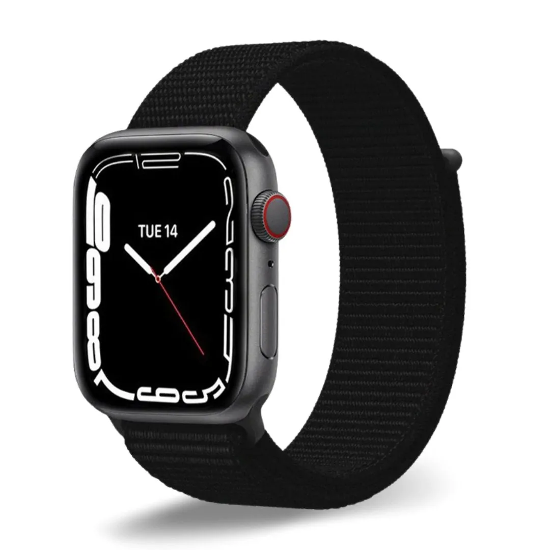 Apple Watch Ultra 49mm / 45mm / 44mm / 42mm | Nylon Sport Strap Watch Band | Black