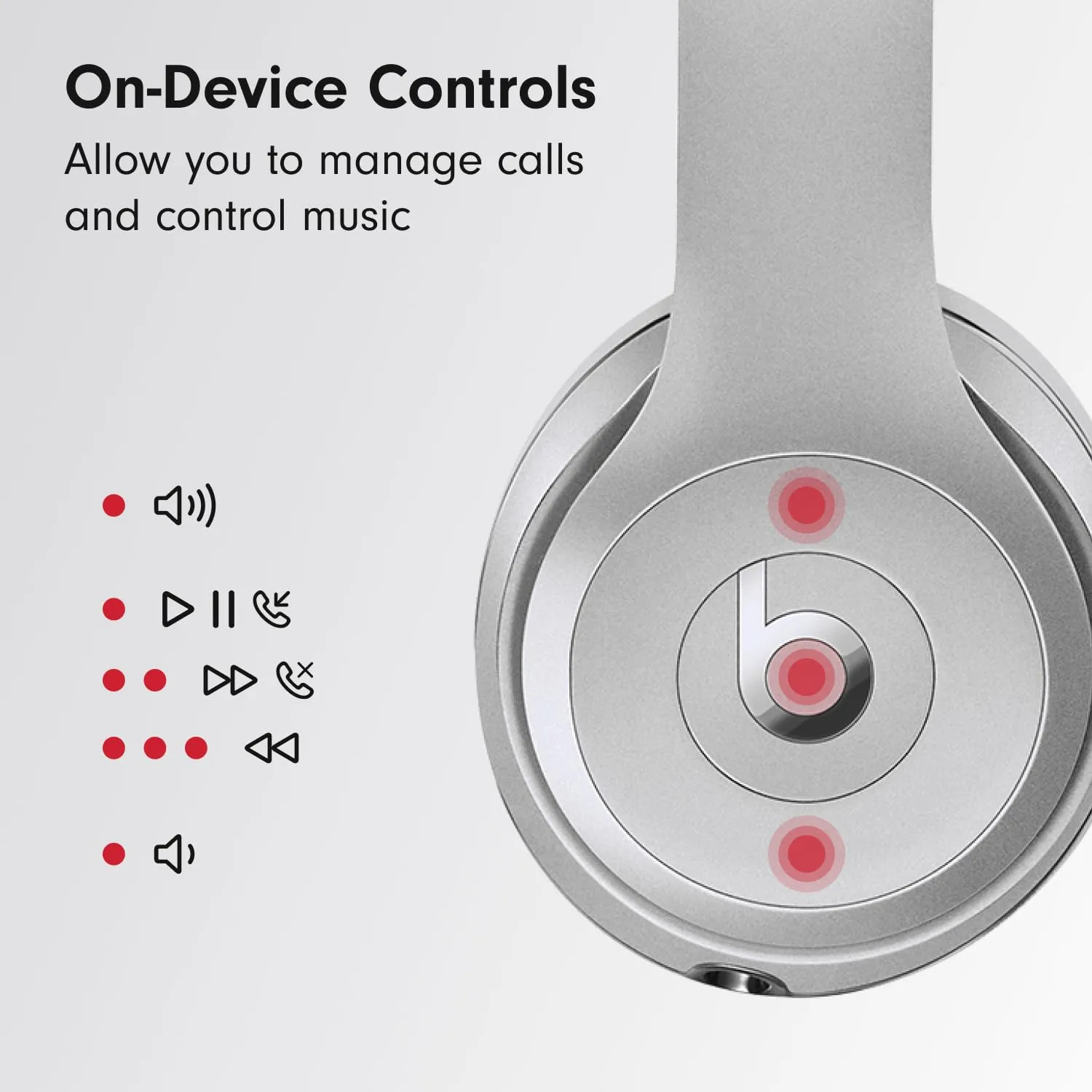 Beats Solo 3 - Wireless Bluetooth On-Ear Headphones, Apple & Android Compatible, Up to 40H of Battery Life - Silver (Latest Model)