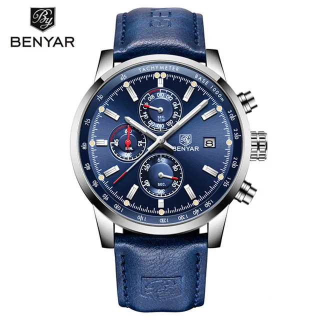 BENYAR Watches Men Luxury Brand Quartz Watch Fashion Chronograph Watch Reloj Hombre Sport Clock Male hour relogio Masculino