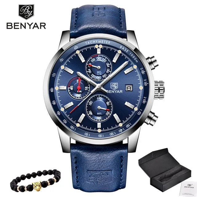 BENYAR Watches Men Luxury Brand Quartz Watch Fashion Chronograph Watch Reloj Hombre Sport Clock Male hour relogio Masculino