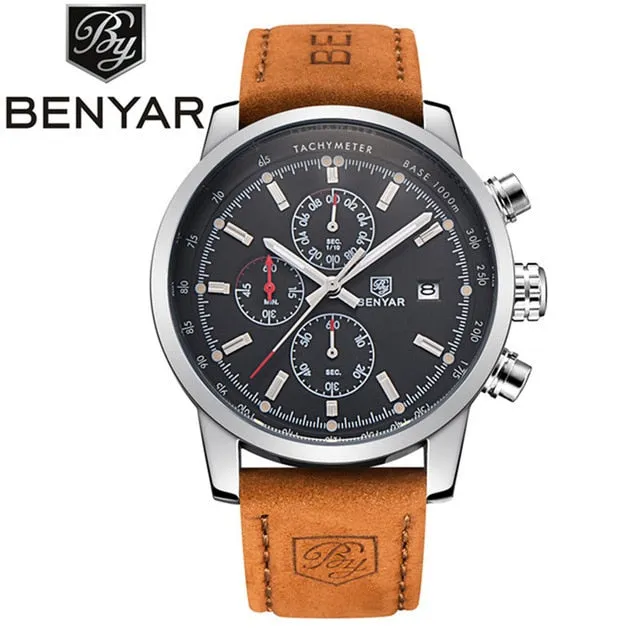 BENYAR Watches Men Luxury Brand Quartz Watch Fashion Chronograph Watch Reloj Hombre Sport Clock Male hour relogio Masculino