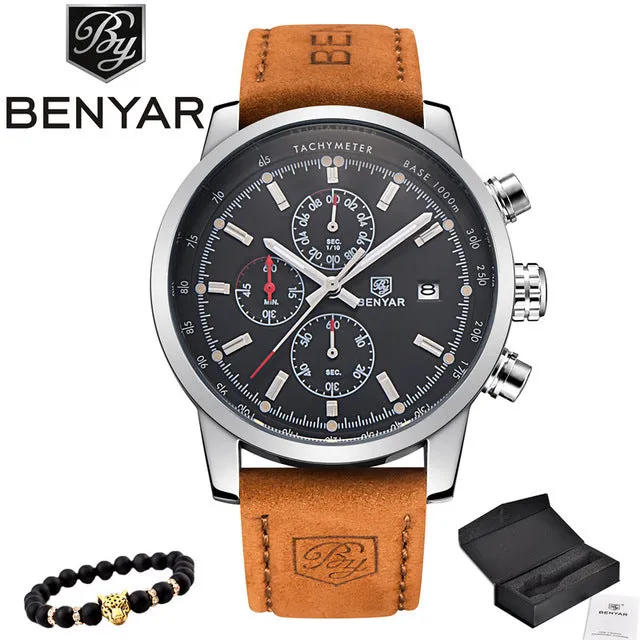 BENYAR Watches Men Luxury Brand Quartz Watch Fashion Chronograph Watch Reloj Hombre Sport Clock Male hour relogio Masculino