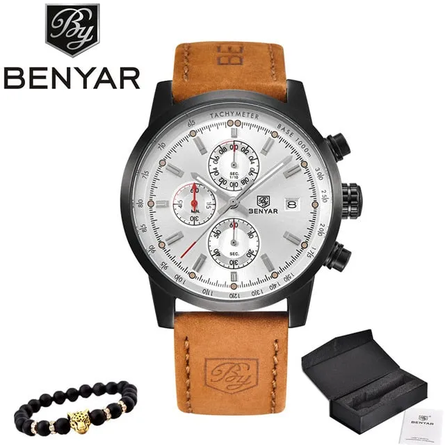 BENYAR Watches Men Luxury Brand Quartz Watch Fashion Chronograph Watch Reloj Hombre Sport Clock Male hour relogio Masculino