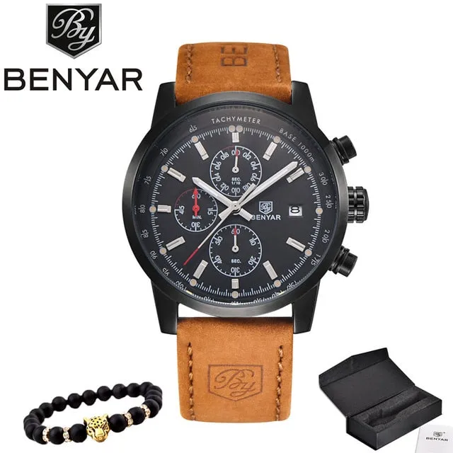 BENYAR Watches Men Luxury Brand Quartz Watch Fashion Chronograph Watch Reloj Hombre Sport Clock Male hour relogio Masculino