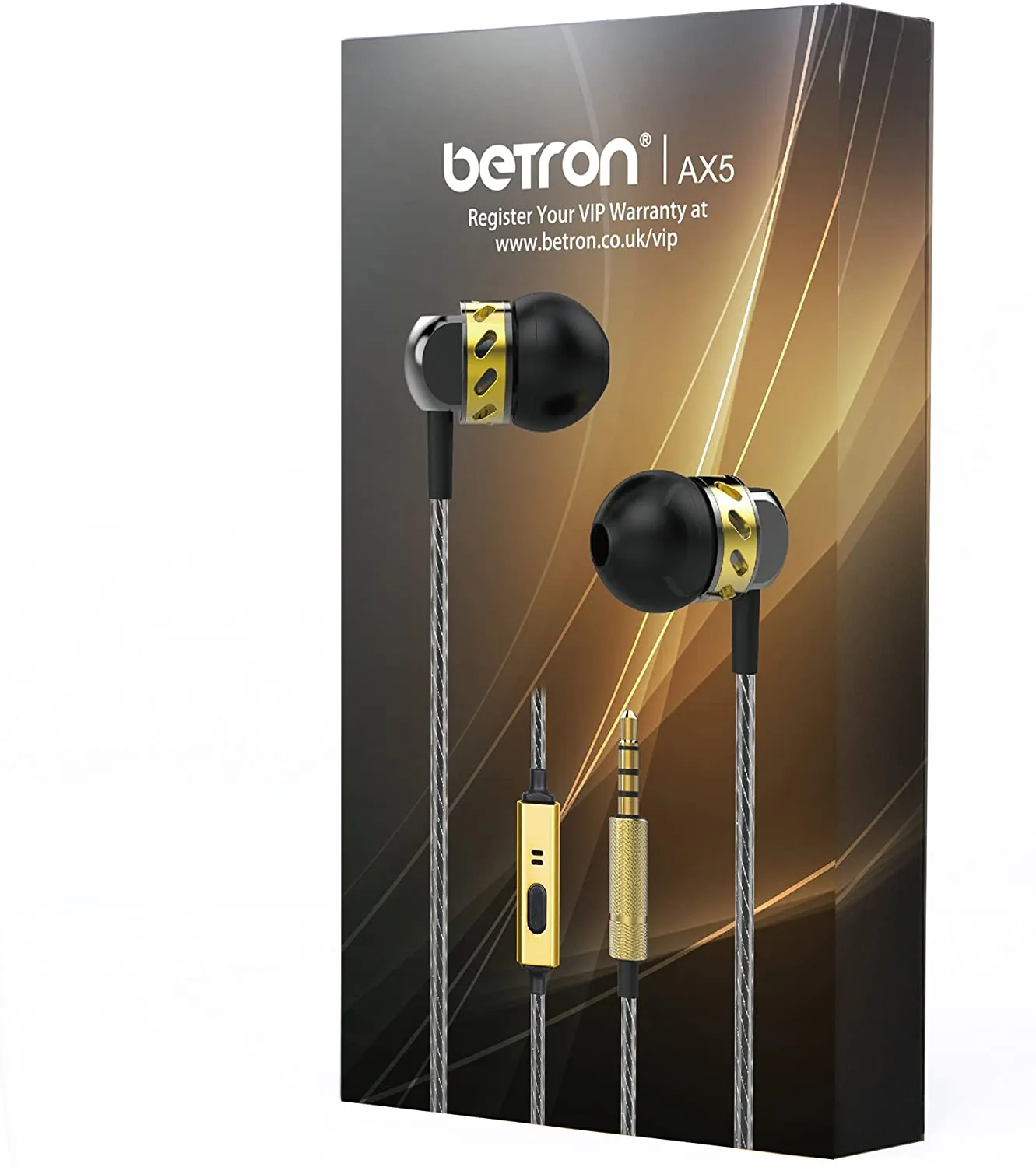 Betron AX5 Earphones with Microphone, Noise Isolating, Bass Driven Sound, Portable In Ear Headphones with Silicon Earbuds and Carry Case