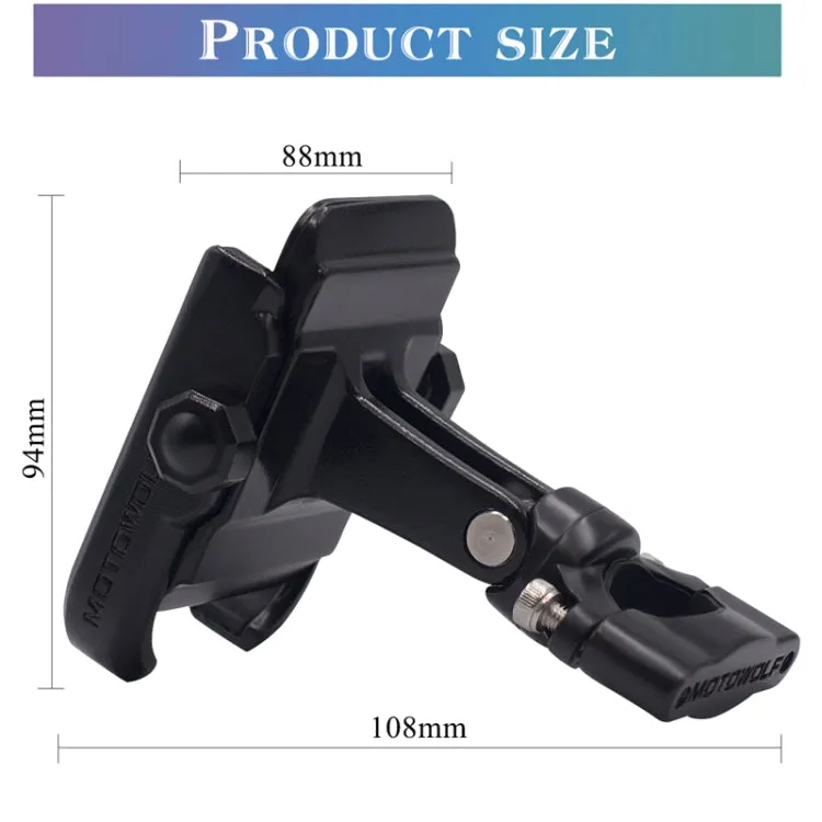 Bicycle Riding Navigation Mobile Phone Holder Motorcycle Car Aluminum Alloy Mobile Phone Holder(Handlebar Black)