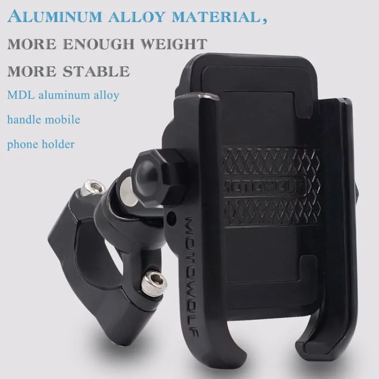 Bicycle Riding Navigation Mobile Phone Holder Motorcycle Car Aluminum Alloy Mobile Phone Holder(Handlebar Black)