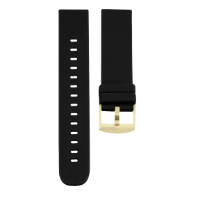 Black OOZOO rubber strap with gold clasp