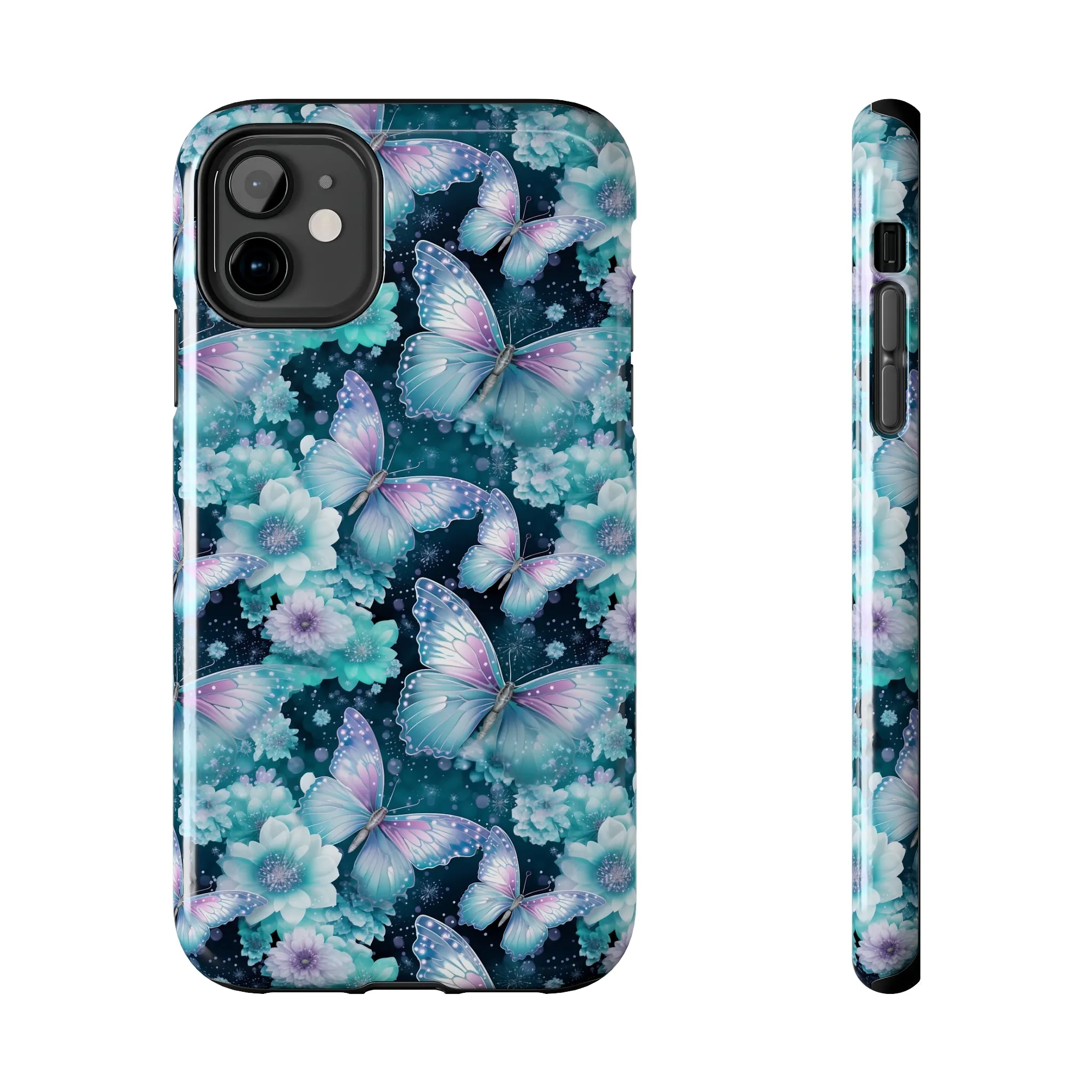 Blue and Purple Butterflies Digital print Design Tough Phone Case compatible with a large variety of iPhone models, Gift, Phone Case