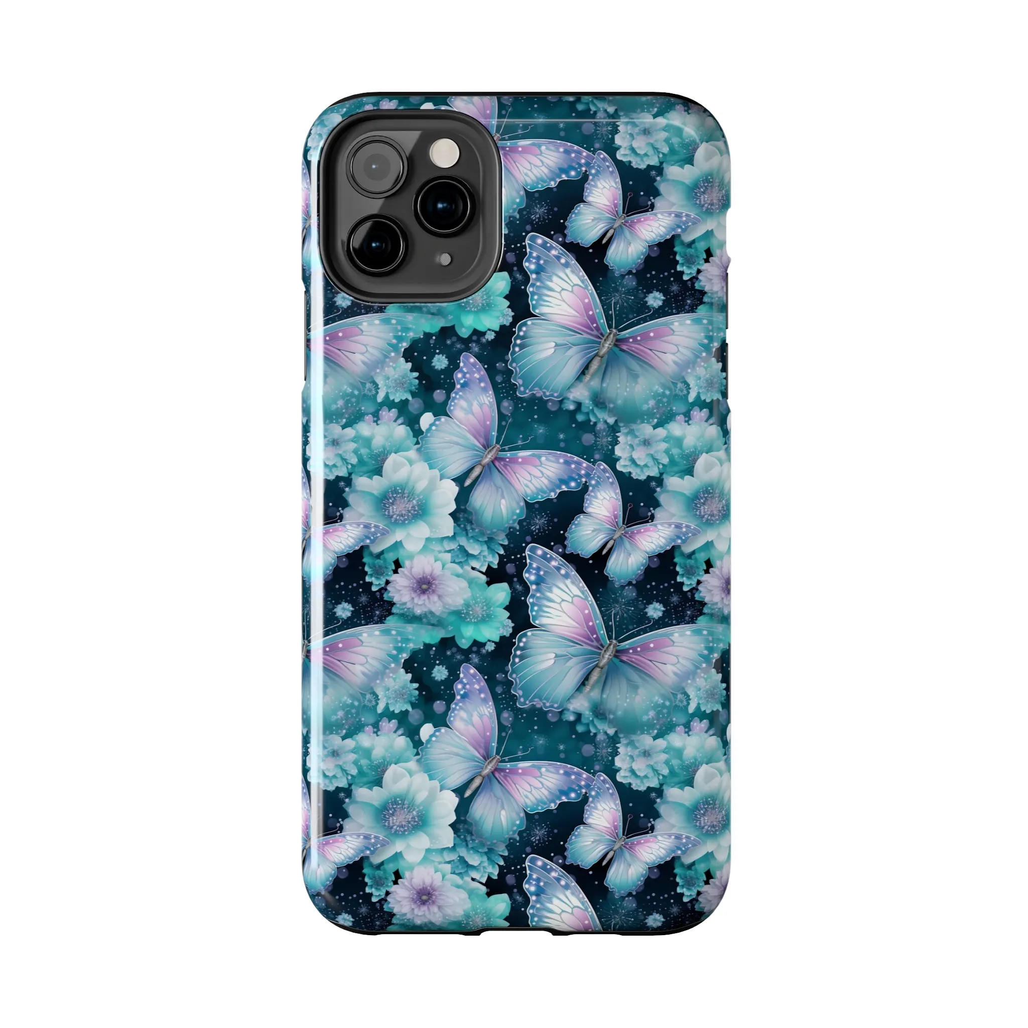 Blue and Purple Butterflies Digital print Design Tough Phone Case compatible with a large variety of iPhone models, Gift, Phone Case