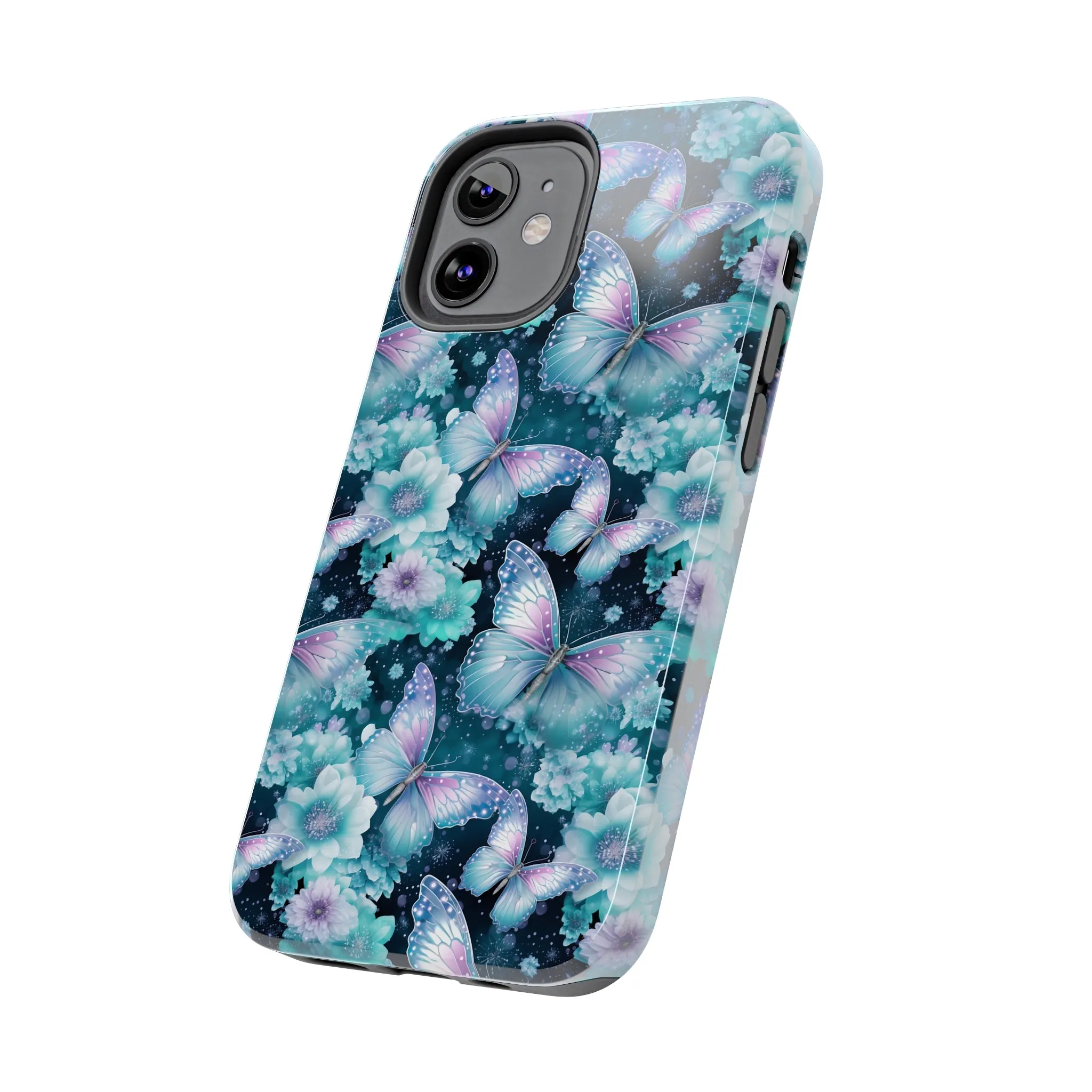 Blue and Purple Butterflies Digital print Design Tough Phone Case compatible with a large variety of iPhone models, Gift, Phone Case