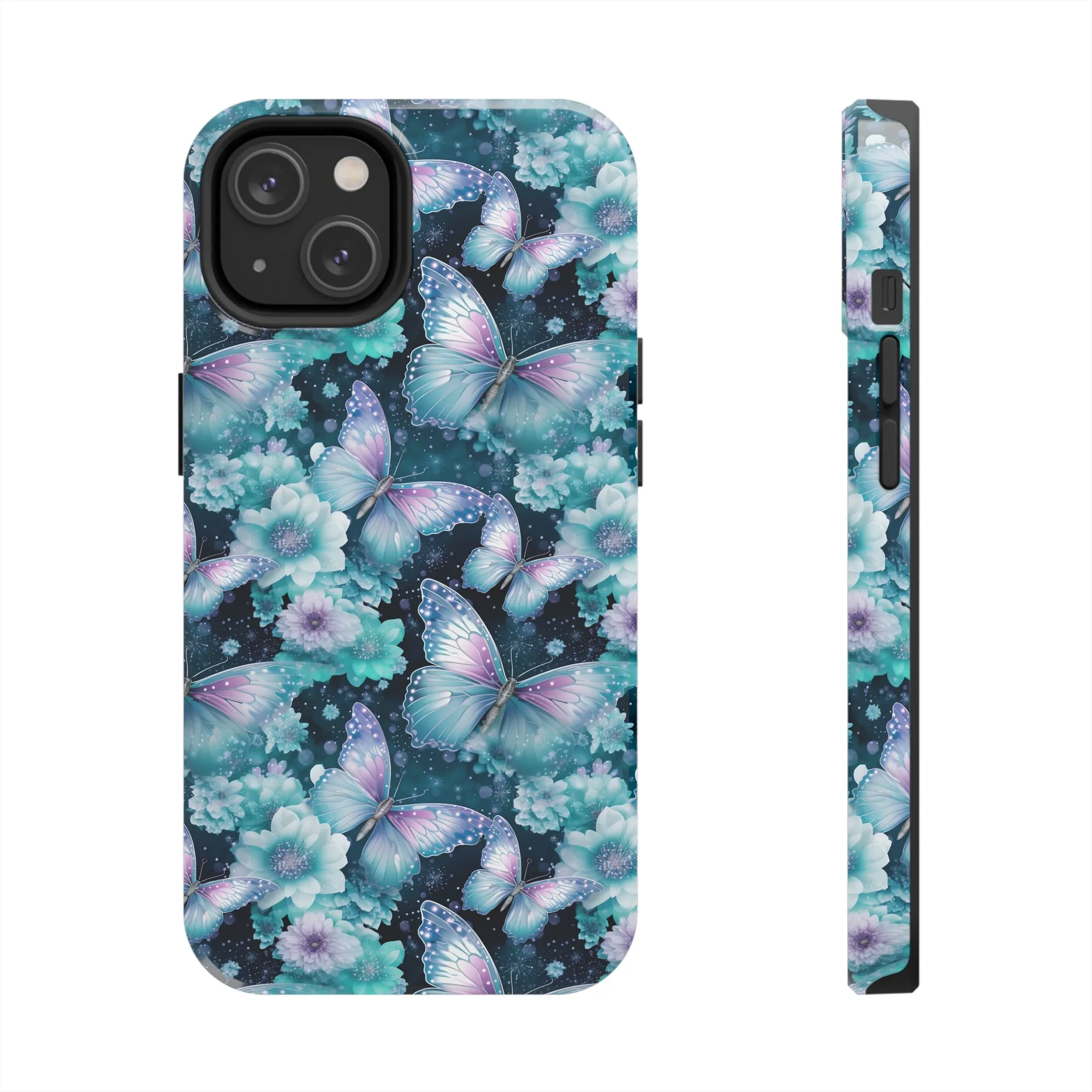 Blue and Purple Butterflies Digital print Design Tough Phone Case compatible with a large variety of iPhone models, Gift, Phone Case