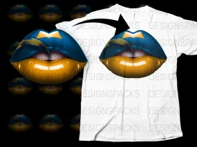 Bold Los Angeles Chargers Lip Design Graphic Png Digital Download