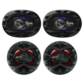 Boss Rage 6 x 9 & 6.5 Inch 4 Way Full Range Mobile Audio/Video Speakers Pairs