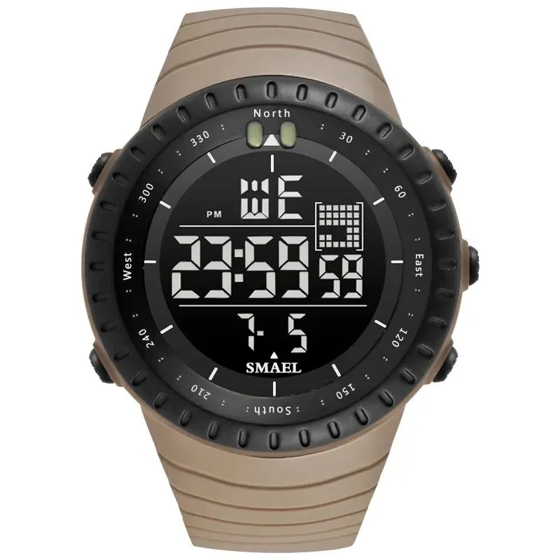 Brand Men Electronics Watch Outdoor Sports Waterproof Big Dial Digital LED Alarm Digital-Watch 1237 Sport Watch