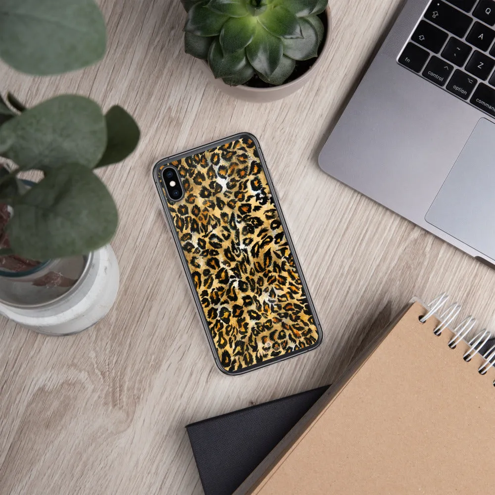 Brown Leopard Phone Case, Animal Print Tough BPA-Free Sleek iPhone Case- Printed in USA