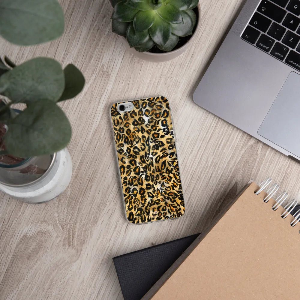 Brown Leopard Phone Case, Animal Print Tough BPA-Free Sleek iPhone Case- Printed in USA