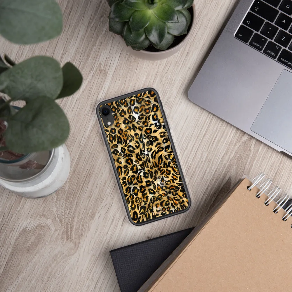 Brown Leopard Phone Case, Animal Print Tough BPA-Free Sleek iPhone Case- Printed in USA