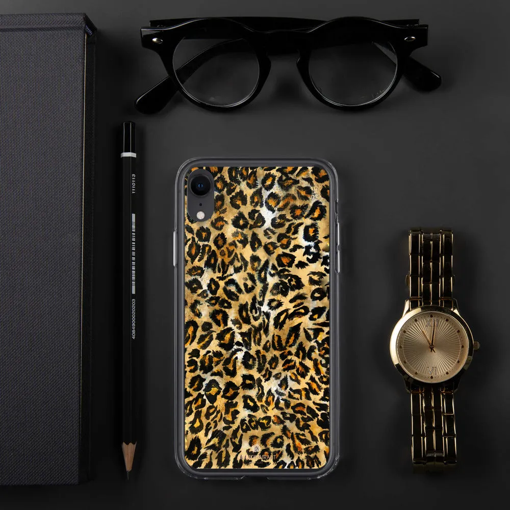 Brown Leopard Phone Case, Animal Print Tough BPA-Free Sleek iPhone Case- Printed in USA